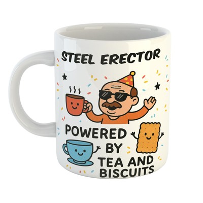 STAHLAUFRICHTER JOB HUMOR TASSE POWERED BY TEE & KEKSE | GESCHENKIDEE | PAPA OPA