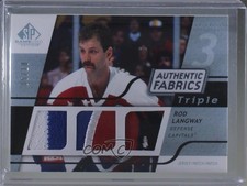 2008 SP Game Used Edition Platinum 5/10 Rod Langway #3AF-LA Triple Patch HOF 0c3