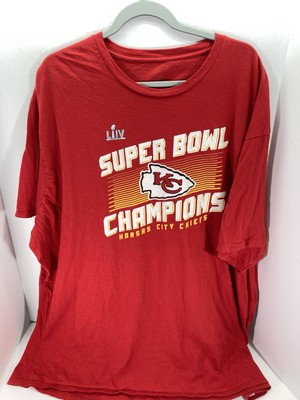 Kansas City Chiefs Super Bowl LIV Shirt Men Size 5XL Red Short Sleeve Pullover