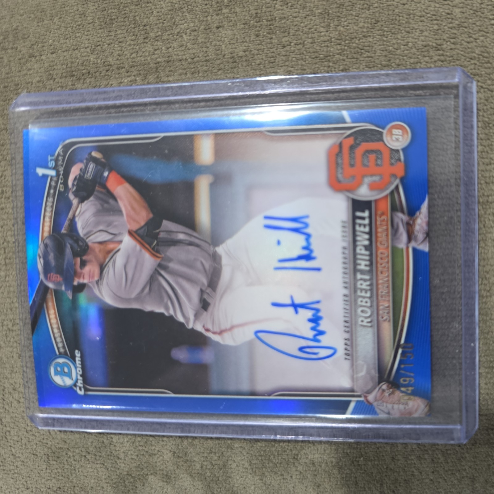 2025 Bowman Chrome - Prosp Robert Hipwell #CPA-RH Blue Refractor /150 (AUTO, RC)