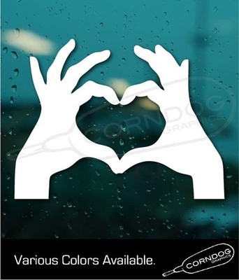 Heart Fingers VINYL STICKER DECAL  LOVE HEARTS EMOJI K POP HAND MILLENNIAL