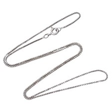 Vintage Sterling Silver Box Chain Necklace  0.8mm  925  19.5  