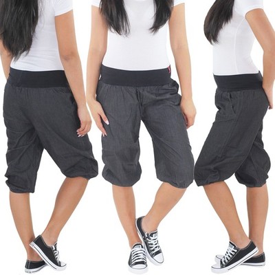 SOTALA Damen Aladin Pump Capri 3/4 kurze Pump Pluder Boyfriend Harem Hose