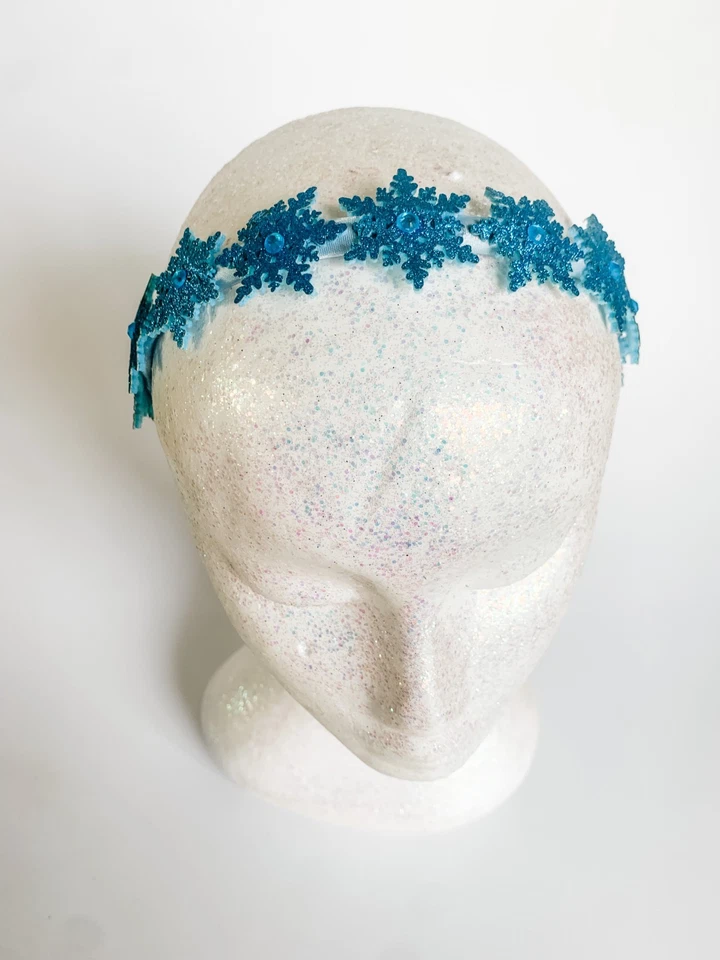 Diadema Copo de Nieve Azul Brillo Elsa Frozen Navidad Niño/Niño/Adulto Foto 3 de 4