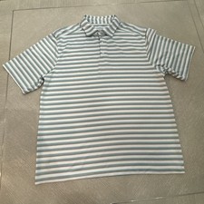 Cinch Men  s ArenaFlex Western Polo Shirt Size XL White Blue Grey Striped