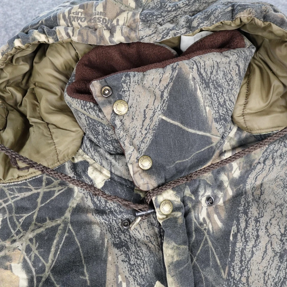 VTG Cabelas Coveralls Mens XL Camo Mossy Oak Break Up Hunting Insulated Winter - Image 4 of 4