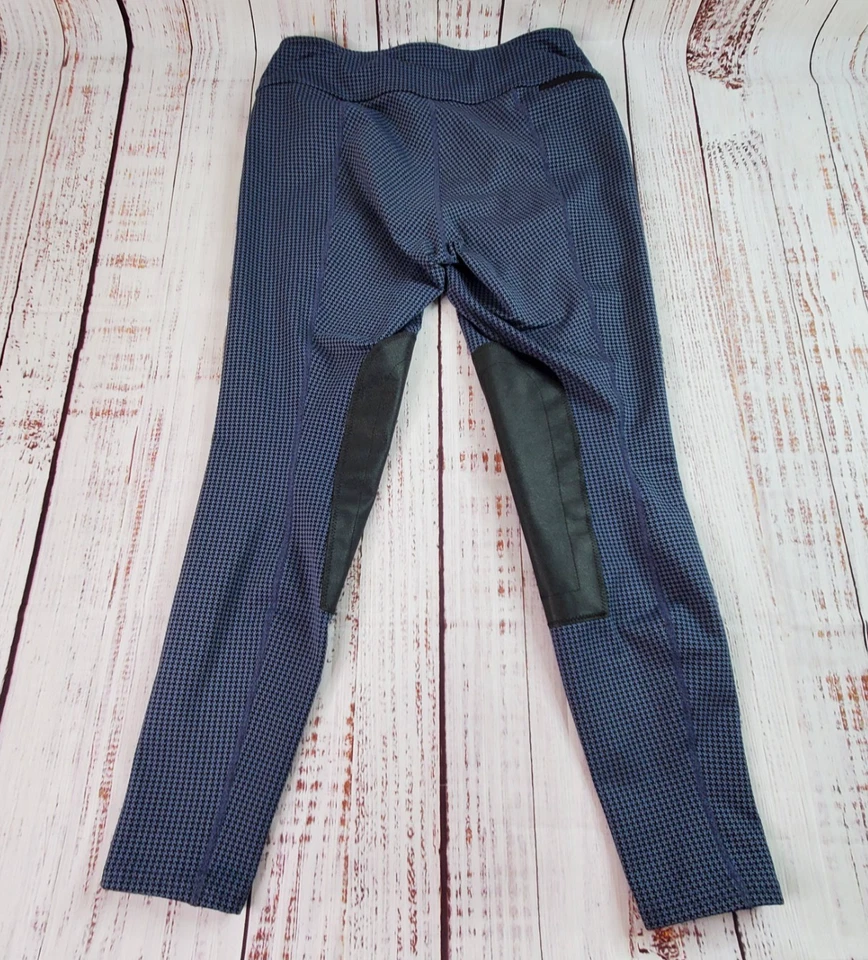 Pantalones de equitación Kerrits para mujer M azul pata de gallo parche bolsillo rendimiento ajustados Foto 2 de 4