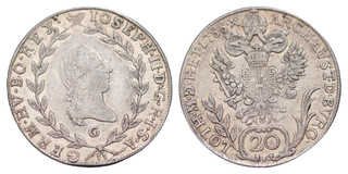 Joseph II House of Habsburg silver 20 Kreutzer 1788 G Kremnitz 6 66g