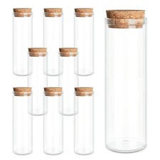9-Pack 50ml 1.69 oz Glass Bottles Test Tubes with Cork Stoppers for Spe...