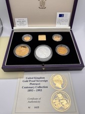Gold Proof Sovereign 1993 Four Coin Set - Pistrucci Centenary Collection Boxed