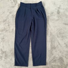 NWT Halara Navy Blue Pleated High Rise Pull On Pants Slacks Women's MEDIUM