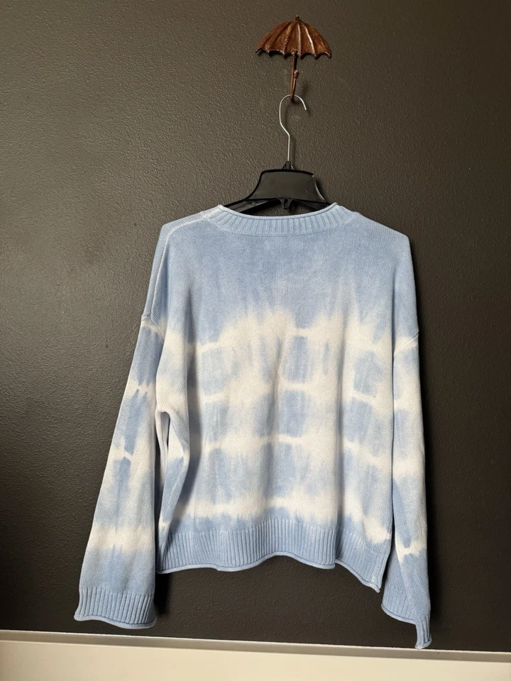 Suéter tejido Elizabeth And James para mujer tie dye talla XL azul blanco Foto 3 de 3