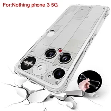 For Nothing Phone (3), Shockproof Soft Silicon TPU Transparent Clear Cover Case