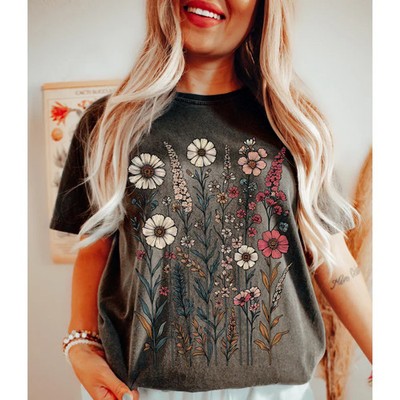 Pressed Flowers Comfort Tee Floral Shirt Nature Lover Gift Vintage Style