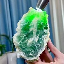8.31LB Rare transparent green cubic fluorite mineral crystal sample/China