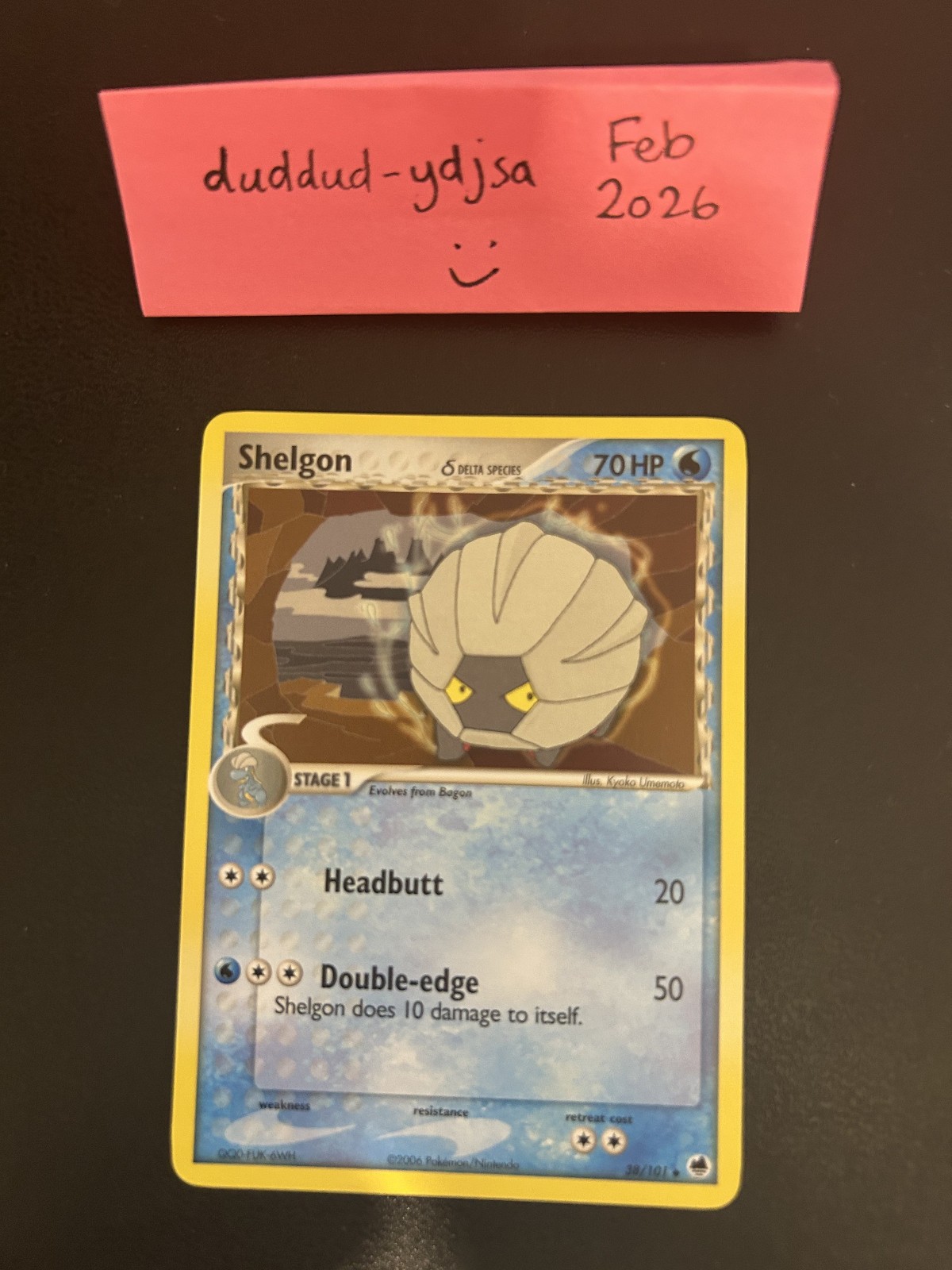 Pokemon TCG: Shelgon Dragon Frontiers  (38/101) | Delta species | Uncommon | NM