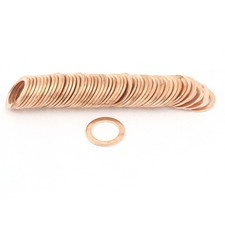 50Pcs 10mm Inner Dia 1mm Thickness Copper Flat Washer Gasket Spacer Fastener
