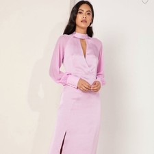 Anthropologie Foxidox Front Split Halter Neck Dress