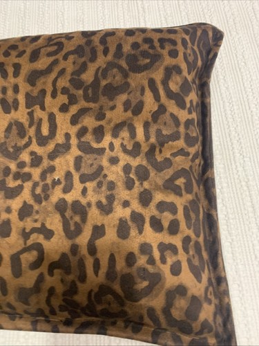 Black And Brown Cheetah Leopard Print Pillow 16” X 16” Square Faux Skin New - Picture 11 of 14