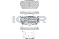 Bremsbelagsatz Vorne Galfer-System für Hyundai i30 PD Fastback Kona OS ab 15->
