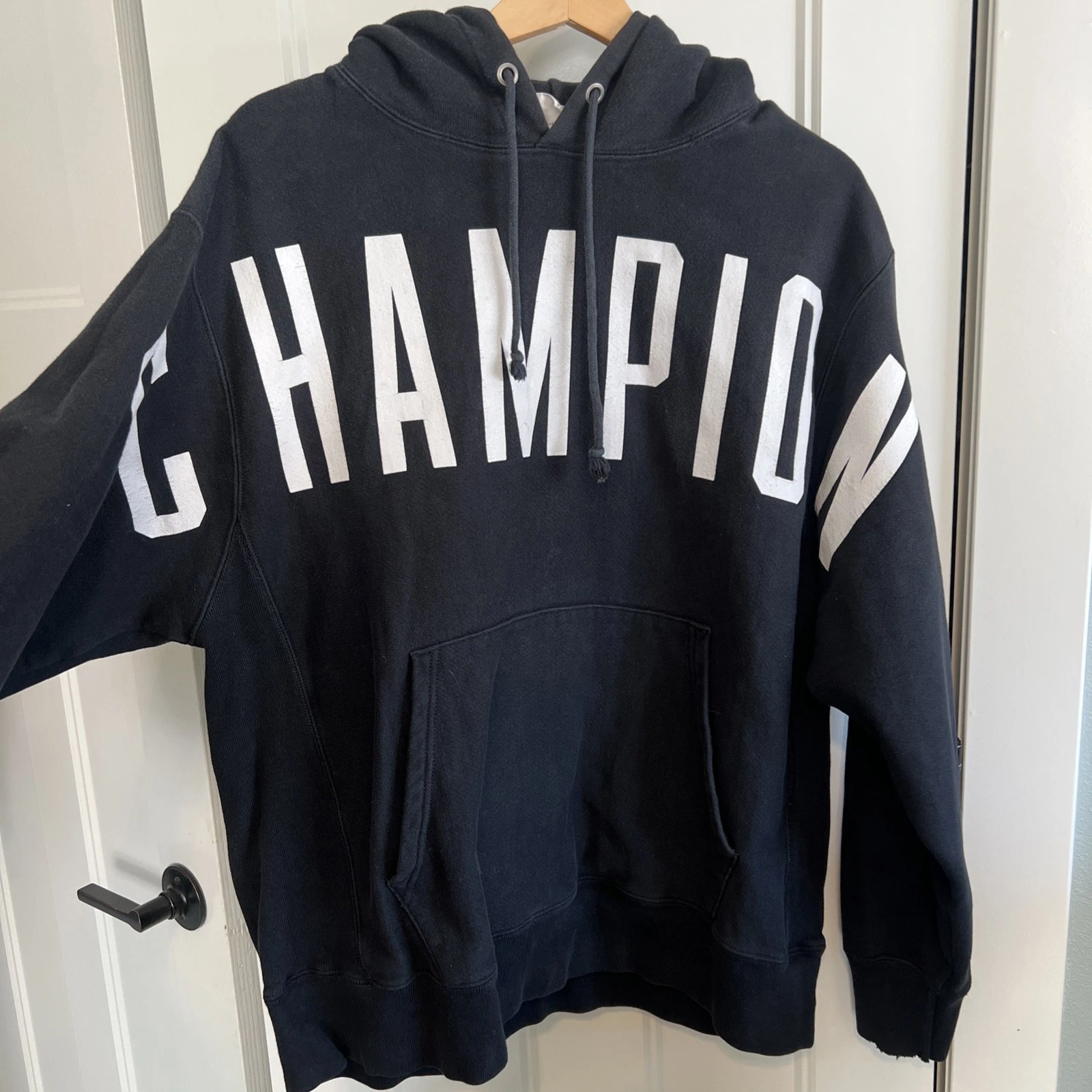 Champion Reverse Weave Vintage VTG Hoodie Large Men’s Black USA Y2K