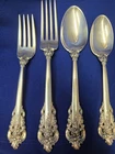 Wallace Vintage Sterling Silver Grande Baroque  4 pieces purchased 1972.