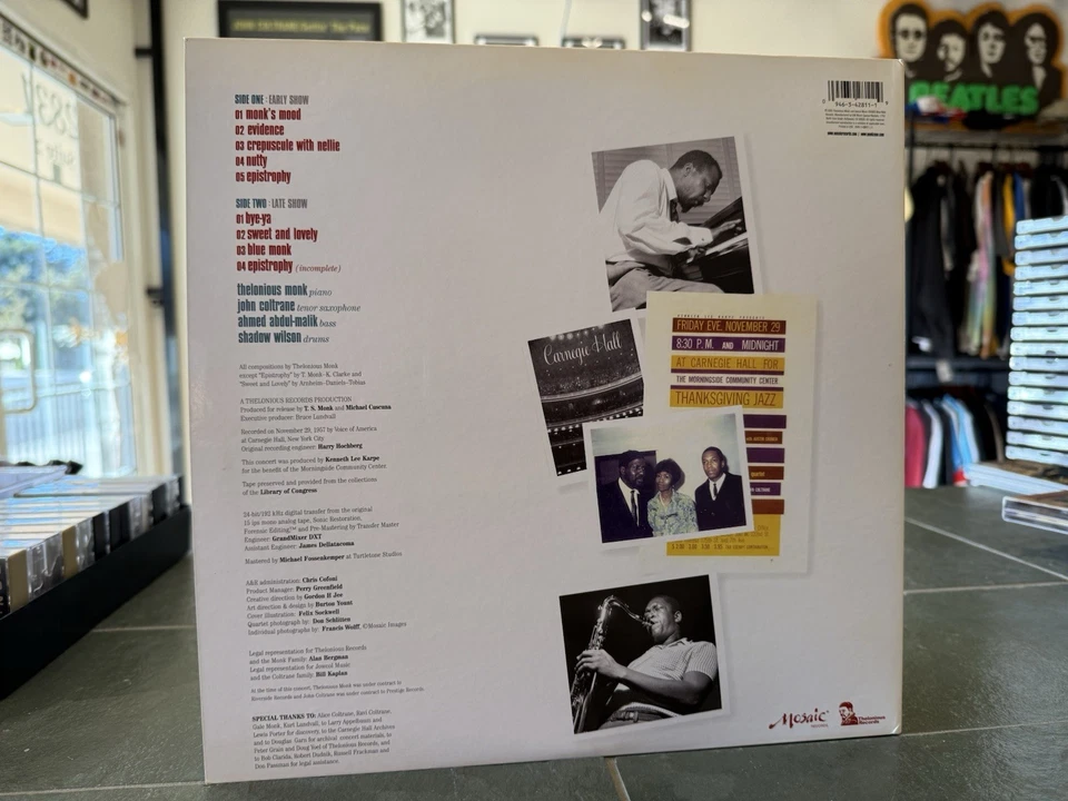 Thelonious Monk Quartet & John Coltrane - At Carnegie Hall 05’ US 1st Press MINT - Image 2 of 4