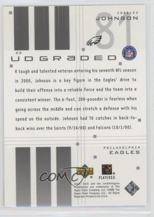 2000 UD Graded /1500 Charles Johnson #63 - Image 2 of 2