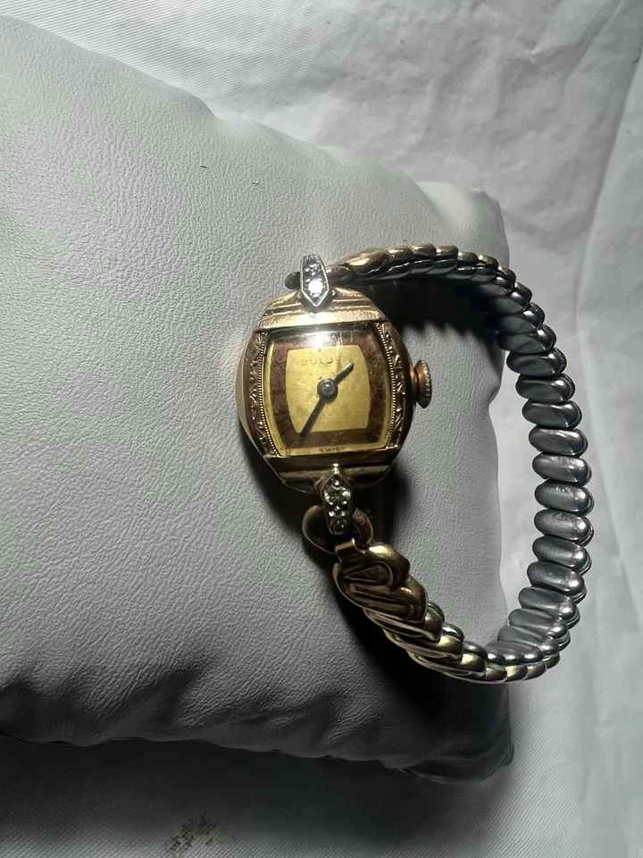 Bulova Antique 1930s, diamond,16mm,10K Rolled Gold,C162995, ladies Watch,works - Image 2 of 4