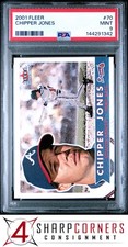 2001 FLEER #70 CHIPPER JONES BRAVES HOF PSA 9