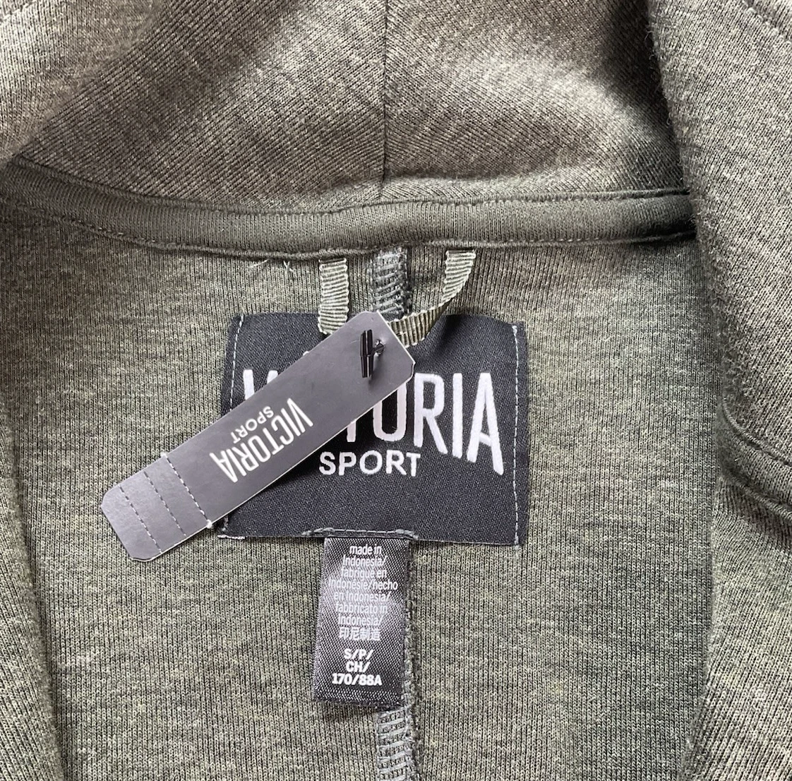 UNDERCOVER Felpa con cappuccio e zip intera Victoria's Secret Sport verde pile nuova con etichette taglia S M