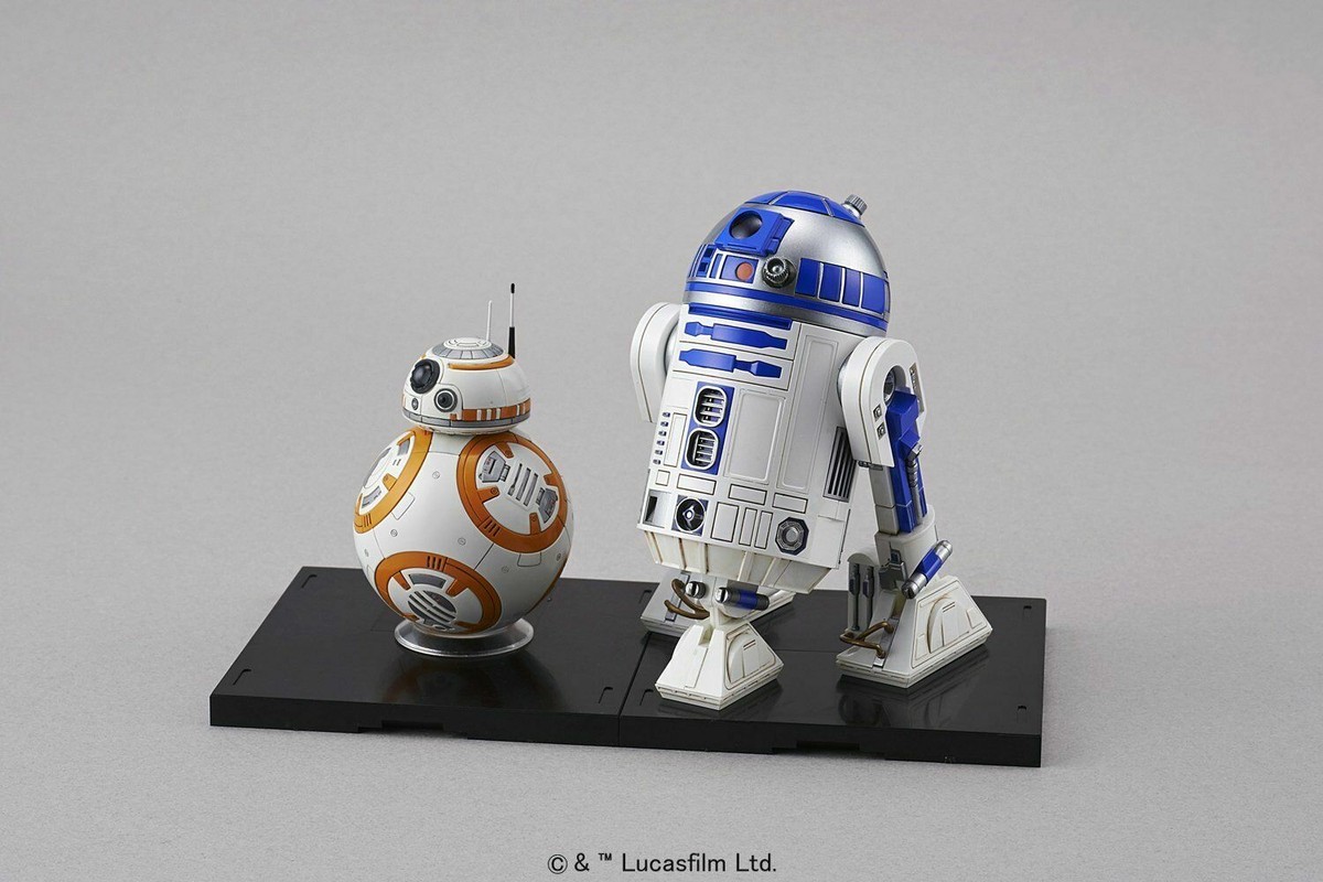 Star Wars Plastic Model Kit 1/12 BB-8 & R2-D2 Bandai Japan Star Wars Plastic Model Kit 1/12 BB-8 & R2-D2 Bandai Japan