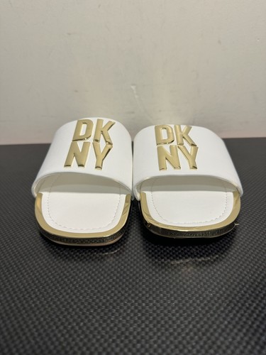 DKNY Logo Slides White Womens Size 6M K4232610 Excellent Condition - Picture 5 of 11