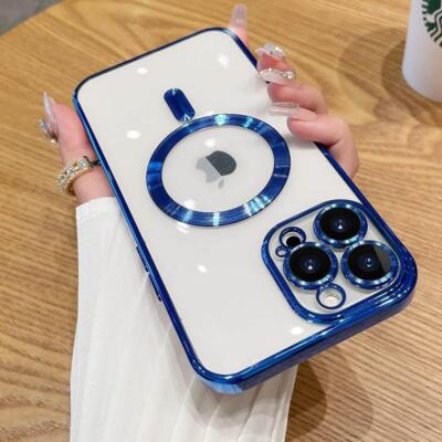 For Apple iPhone 16 15 14 13 12 11 Pro Max Clear Case Slim Plating Mag Cover