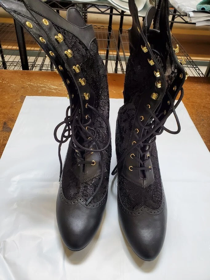Botín victoriano Pleaser Funtasma DAME-115 para mujer con tacón de 2 pulgadas de encaje talla 11 Foto 2 de 3