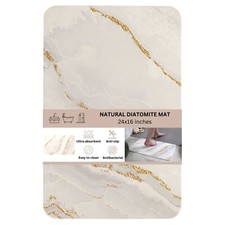 Natural Diatomite Bath Mat - Ultra-Absorbent, Non-Slip, Durable - 24x16 inches