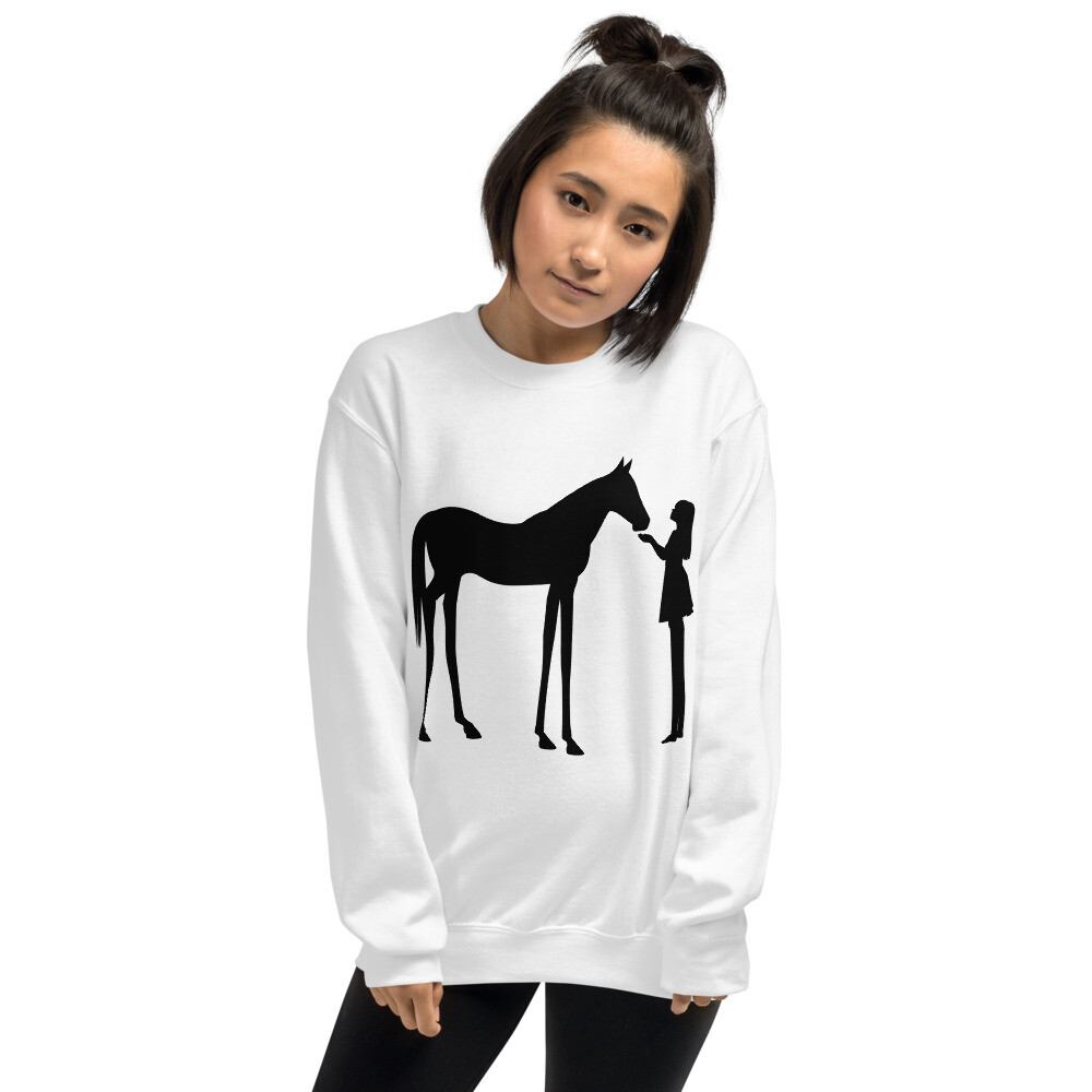 Felpa unisex bianca The Girl and Her Pony