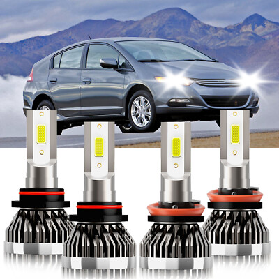 For Honda Insight 2010-2014 LED Headlight 9005+H11 High/Low Beam Bulbs 6000K