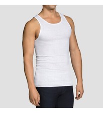 MENS 6 PACK CLASSIC A- SHIRTS - WHITE