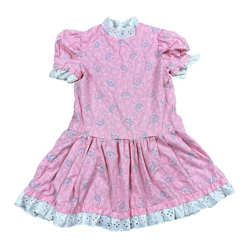 2 Robes Bébé Fille Crochet Main - Taille 1-2 Ans - Manches Longues Dentelle - Ensemble Multi-couleurs Fait Aux USA