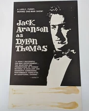 Jack Aranson as Dylan Thomas Stage Show Poster 16.5x10.5