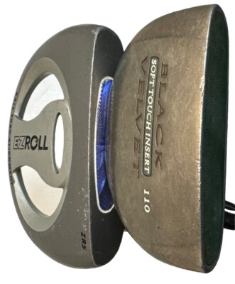 Knight EzRool Zr5 + Black Velvet 110 Insert Black Mallet Putters 34  RH Lot Of 2