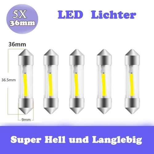 LED Innenbeleuchtung 31/36/39/41mm 12vC5W Weiß Doppelkopf Auto COB SMD Feiteng - Bild 13 von 18