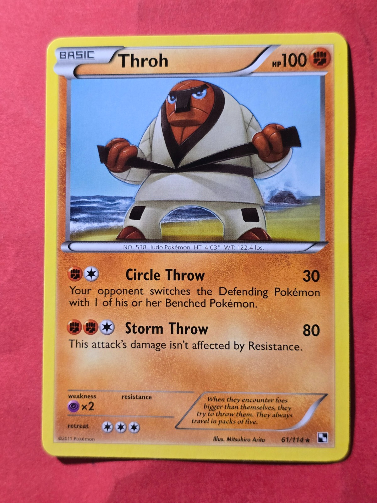 2011 Pokemon Black and White #61 Throh, R, NF/H, cd1