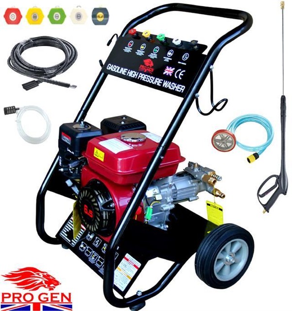 Progen 2500psi Petrol Power Pressure Jet Washer Engine With Gun Hose