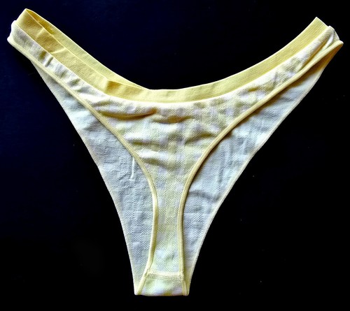 Victoria’s Secret PINK Limited Edition BLING Wink Strappy Thong Panty Yellow - S - Picture 2 of 4