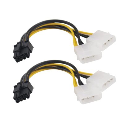 8-Pin PCIe to Molex 2X 4-Pin Power Cables 8 Pin PCIe to Dual 4 Pin Molex LP4 ...