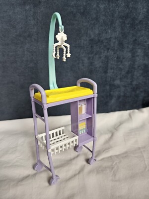 Mattel Barbie Baby Changing Table Purple Yellow Turquoise White Mobile ...
