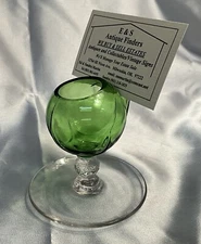 Very Rare Cigarette Holder Ashtray Card holder Green Glass