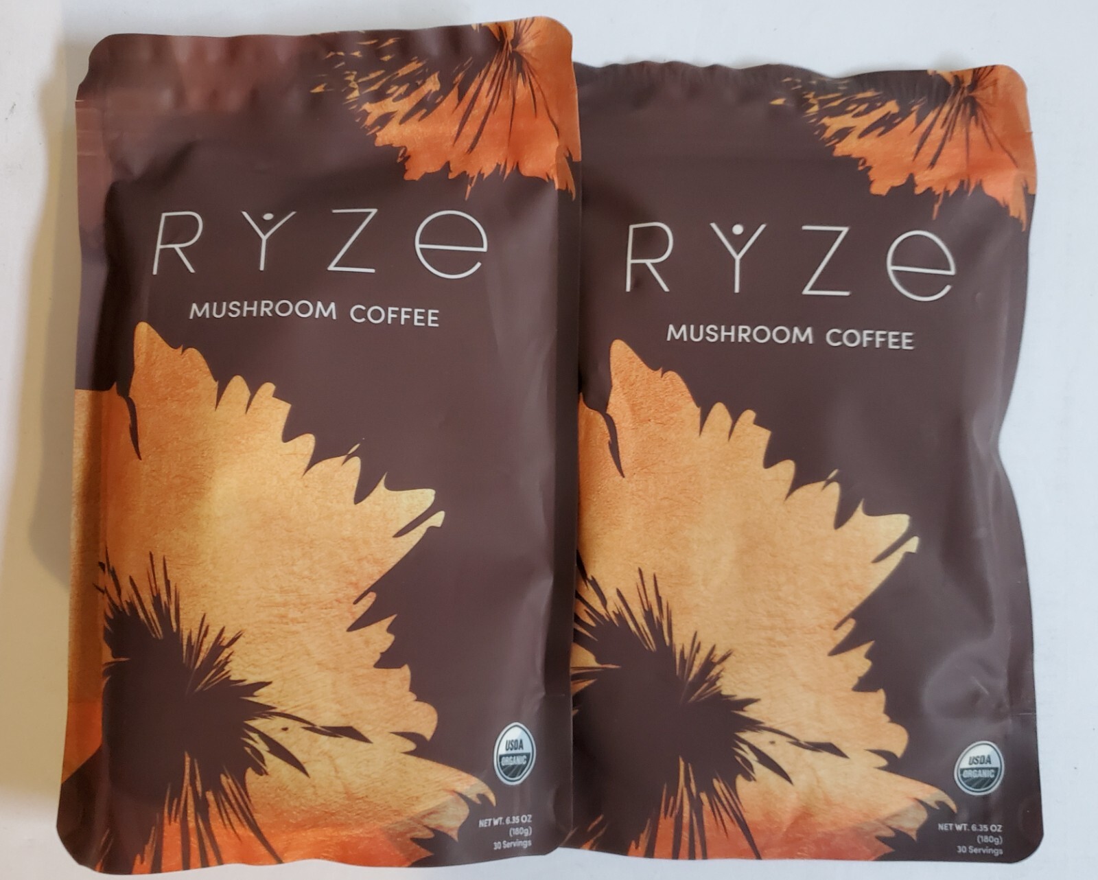 New 2 Sealed Bags of RYZE Mushroom Coffee 30 Servings Each Expiration